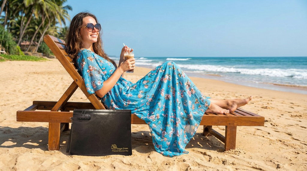 midnight scriber fireproof document bag, travel document organizer bag